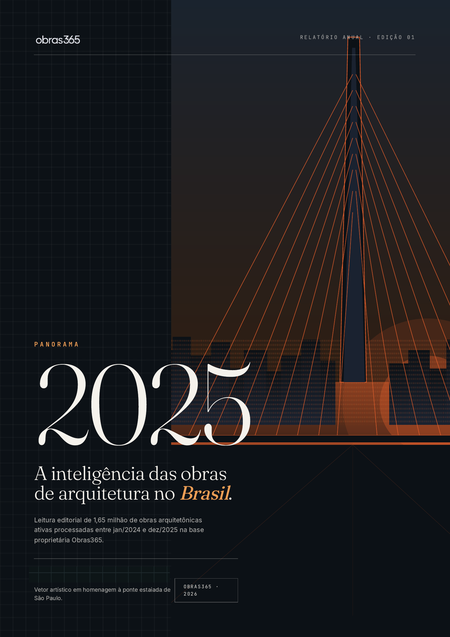 Capa oficial do Editorial Anual 2025 Obras365 Panorama