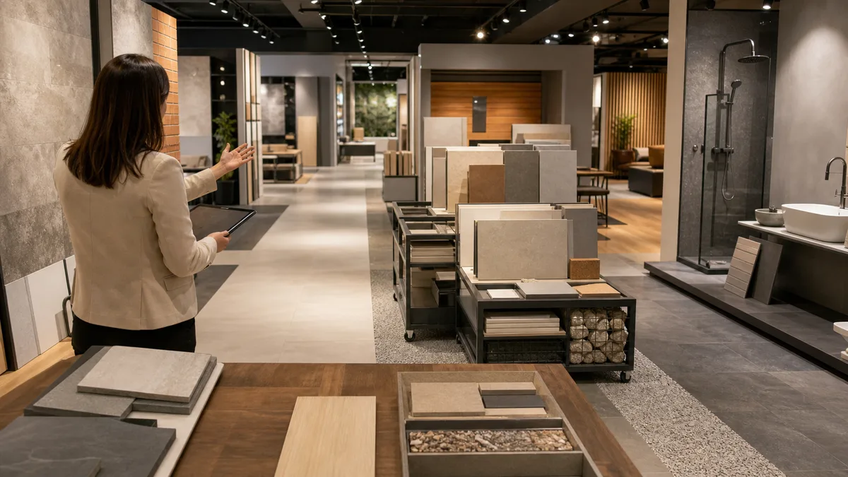 Showroom flexível vira roteiro comercial da obra
